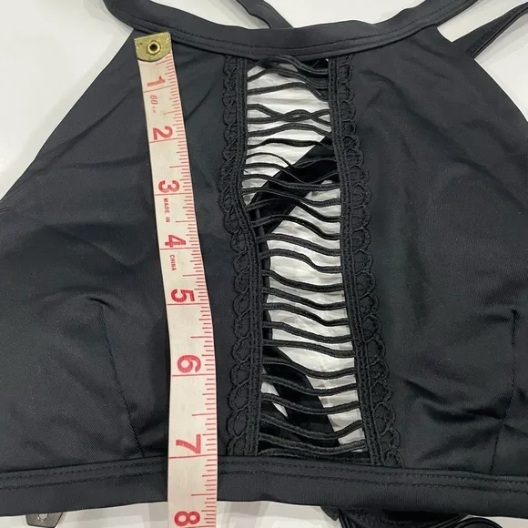 Adore Me NWT black halter cages bikini top XS - Picture 5 of 8